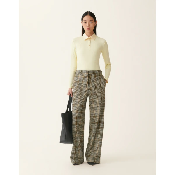 Fabiana Filippi Ribbed Cotton Jersey Long-Sleeved T-shirt in Vanilla Yellow
