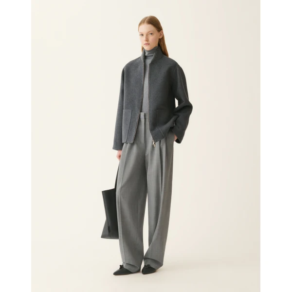 Fabiana Filippi Ribbed Cotton Jersey Turtleneck T-shirt in Stone