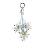 JW PEI 3D Embroidered Lily Bag Charm in Ice Blue | Bag Charms | Luxury Shoes 