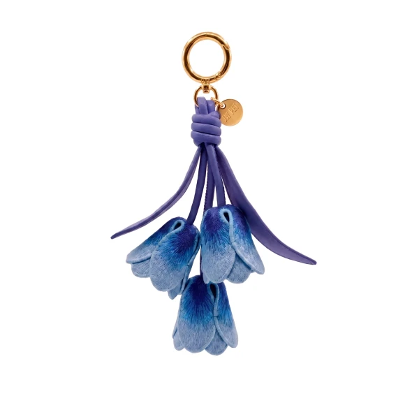 JW PEI 3D Embroidered Tulip Bag Charm in Dark Gradient Blue | Bag Charms | Luxury Shoes 