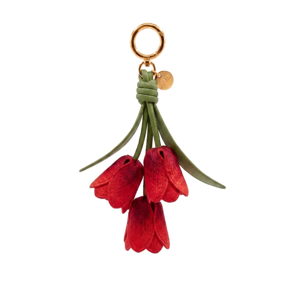 JW PEI 3D Embroidered Tulip Bag Charm in Gradient Red | Bag Charms | Luxury Shoes 