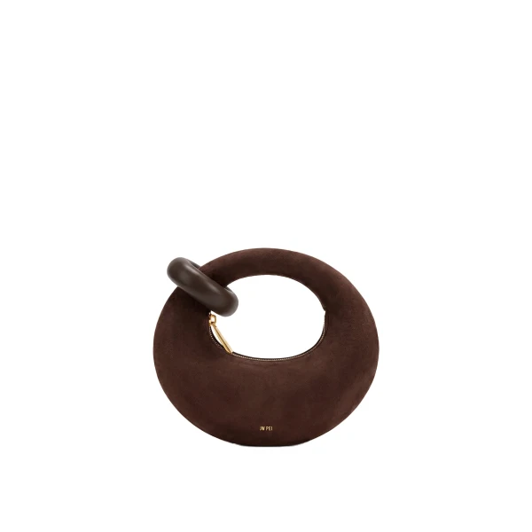 JW PEI Abacus Faux Suede Mini Top Handle Bag in Chocolate Brown | Mini Bags | Luxury Shoes 