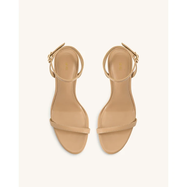 JW PEI Alivia Gold Metal Heel Sandals in Khaki | Sandals | Luxury Shoes 