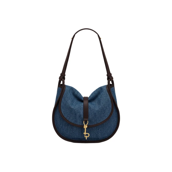 Arla Small Hobo Bag in Dark Blue Denim