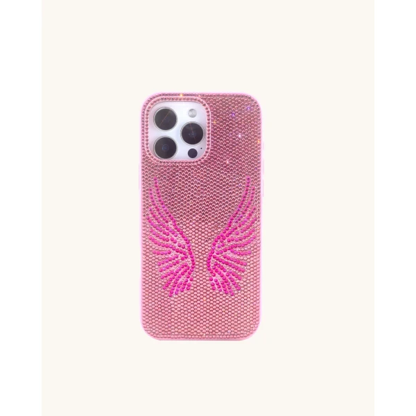 JW PEI Artificial Crystal Angel Wings Phone Case in Pink | Phone Cases | Luxury Shoes 
