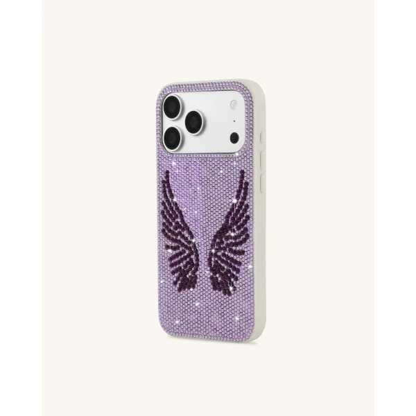 JW PEI Artificial Crystal Angel Wings Phone Case in White & Purple | Phone Cases | Luxury Shoes 
