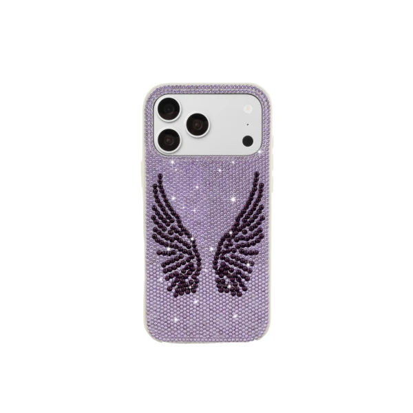 JW PEI Artificial Crystal Angel Wings Phone Case in White & Purple | Phone Cases | Luxury Shoes 