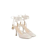 JW PEI Astrid Calla Lily Lace-Up Mesh Pumps in Beige | Heels | Luxury Shoes 