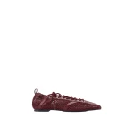 JW PEI Ava Lace-Up Mesh Flats in Burgundy | Flats | Luxury Shoes 
