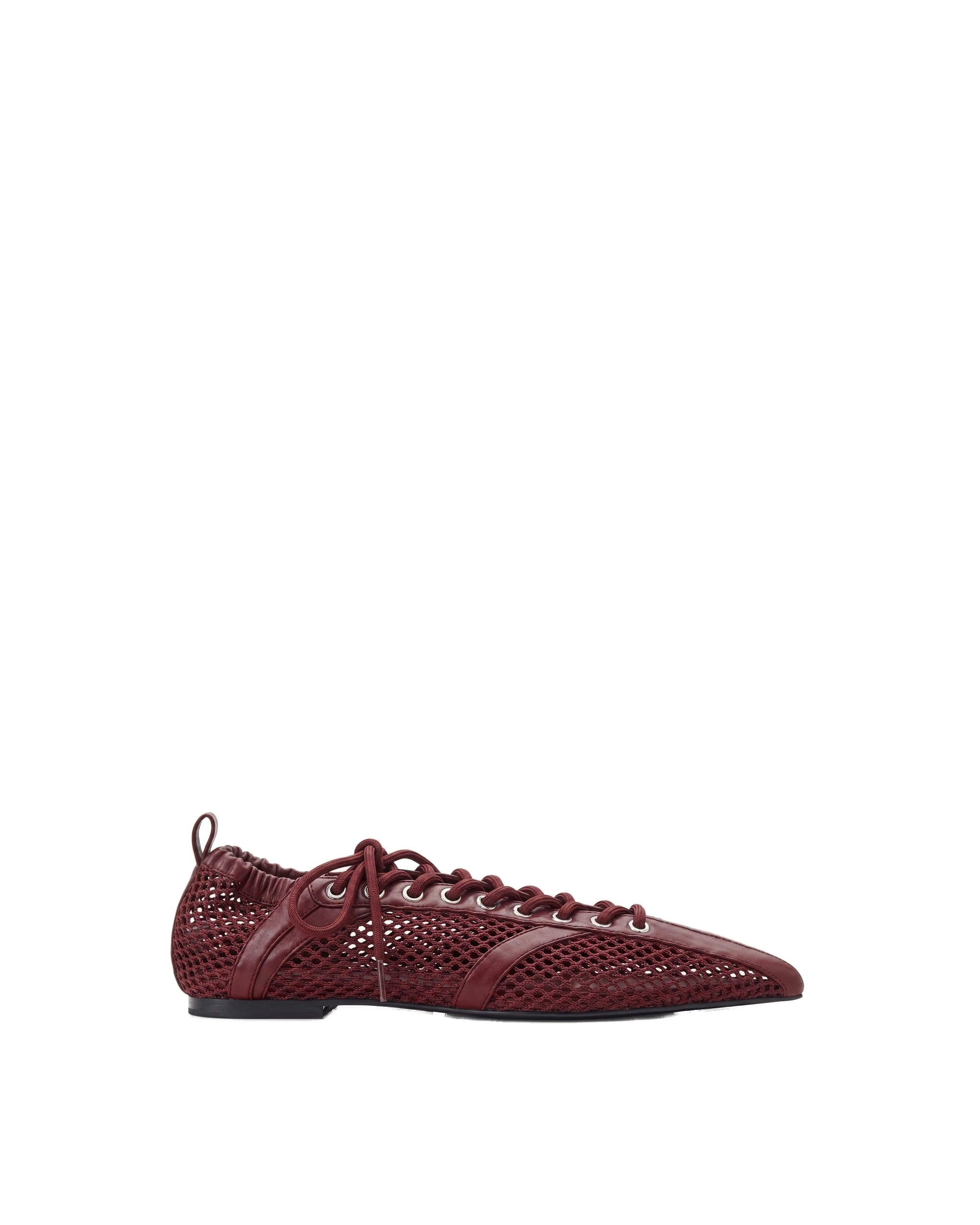 JW PEI Ava Lace-Up Mesh Flats in Burgundy JW PEI Ava Lace-Up Mesh Flats in Burgundy | Flats | Luxury Shoes