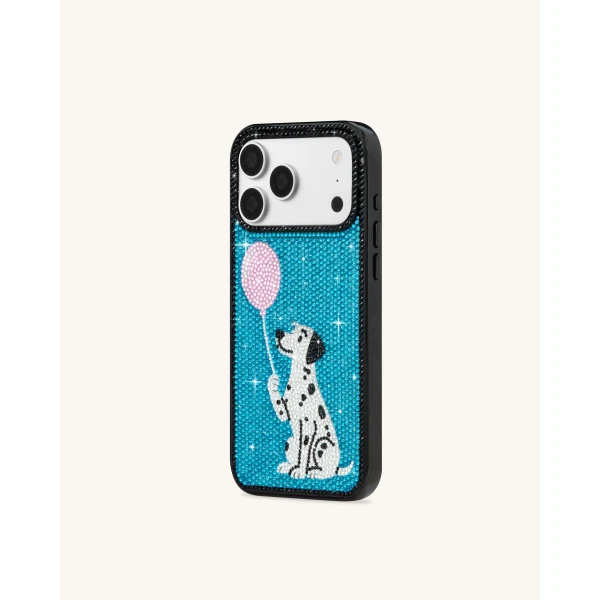 JW PEI Balloon Dalmatian Artificial Crystal Phone Case in Black | Phone Cases | Luxury Shoes 