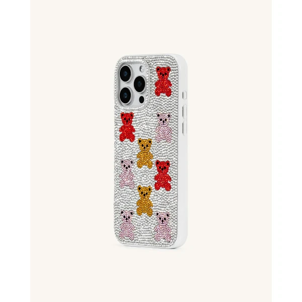 JW PEI Bear Bling Phone Case in Multicolor White | Phone Cases | Luxury Shoes 