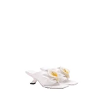 JW PEI Bianca Calla Lily Ruched Toe-Post Heeled Sandals in White JW PEI Bianca Calla Lily Ruched Toe-Post Heeled Sandals in White | Sandals | Luxury Shoes