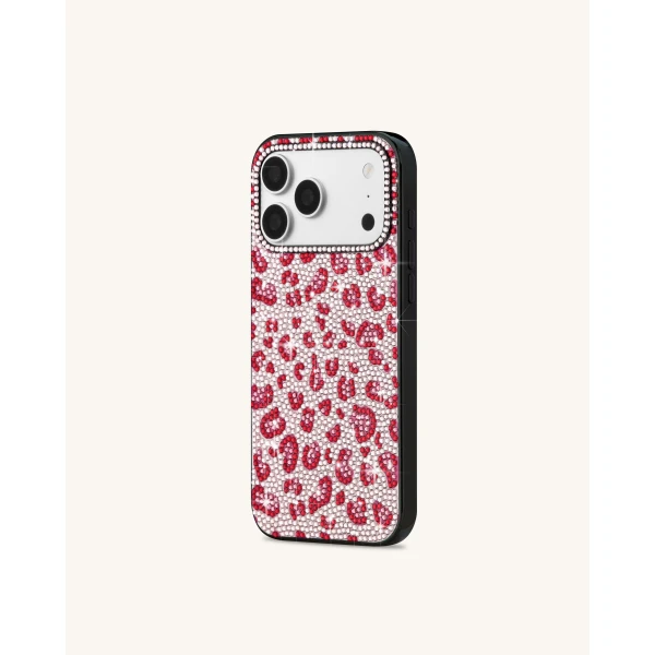 JW PEI Bold Leopard Print Artificial Crystal Phone Case in Black | Phone Cases | Luxury Shoes 