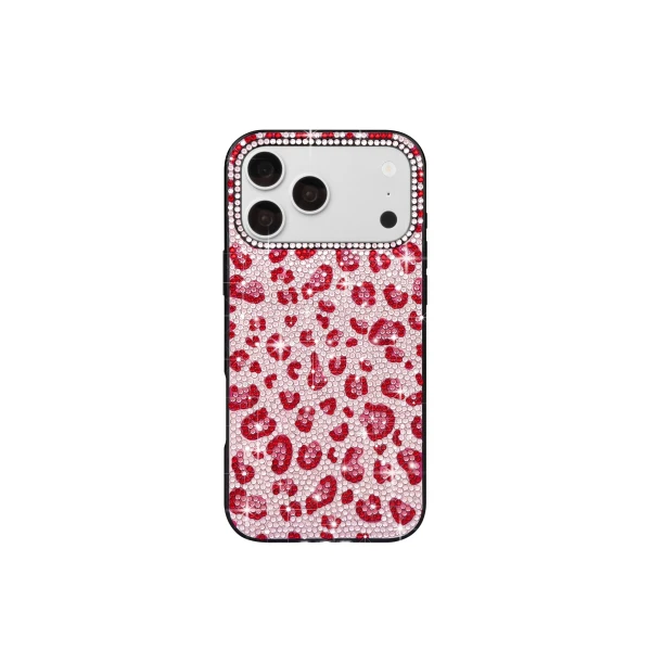 JW PEI Bold Leopard Print Artificial Crystal Phone Case in Black | Phone Cases | Luxury Shoes 