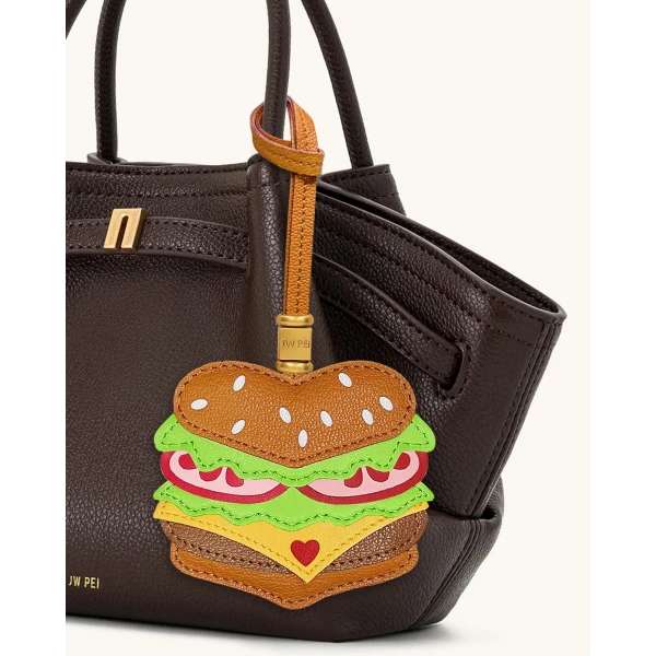 JW PEI Burger Bag Charm in Brown | Bag Charms | Luxury Shoes 