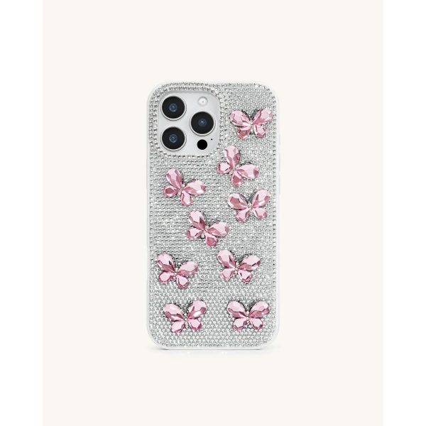 JW PEI Butterfly Crystal Phone Case in White | Phone Cases | Luxury Shoes 