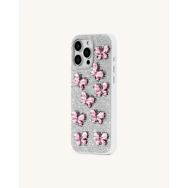 JW PEI Butterfly Crystal Phone Case in White | Phone Cases | Luxury Shoes 