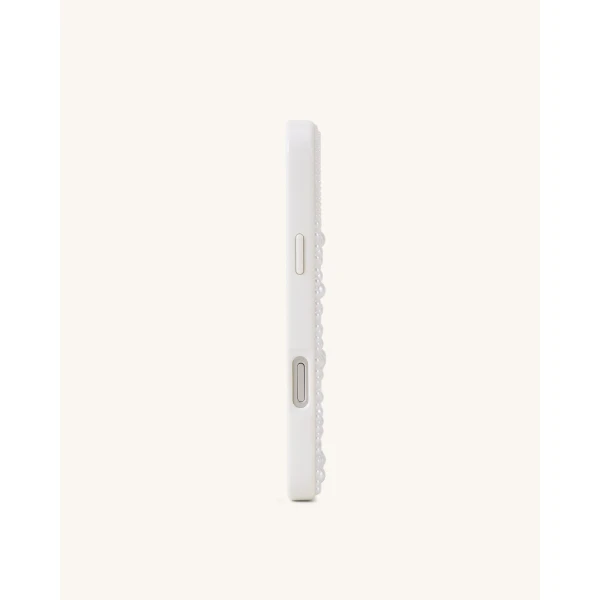 JW PEI Butterfly Pearl Embellished Phone Case in White | Phone Cases | Luxury Shoes 