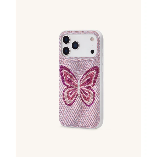 JW PEI Butterfly Rhinestone Phone Case in Pink | Phone Cases | Luxury Shoes 