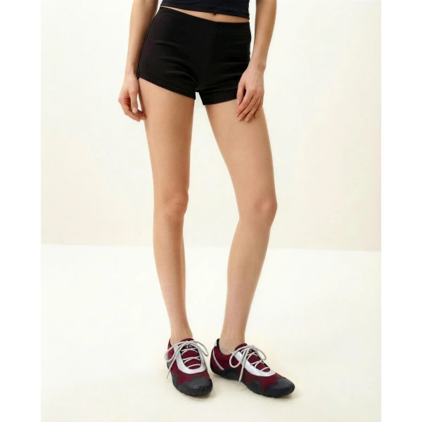 JW PEI Caitlin Faux Suede Lace-up Ballerina Sneakers in Burgundy & Light Grey | Sneakers | Luxury Shoes 