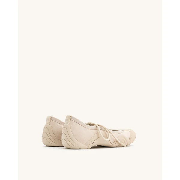 JW PEI Caitlin Lace-up Ballerina Sneakers in Beige | Sneakers | Luxury Shoes 