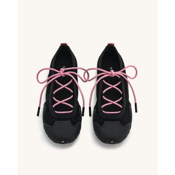 JW PEI Caitlin Lace-up Ballerina Sneakers in Black | Sneakers | Luxury Shoes 