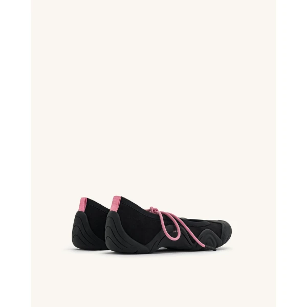 JW PEI Caitlin Lace-up Ballerina Sneakers in Black | Sneakers | Luxury Shoes 