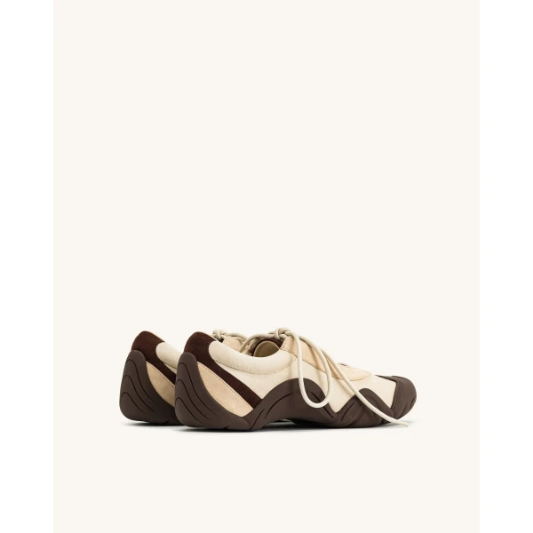 JW PEI Caitlin Lace-up Ballerina Sneakers in Light Brown | Sneakers | Luxury Shoes 