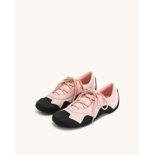 JW PEI Caitlin Lace-up Ballerina Sneakers in Pink | Sneakers | Luxury Shoes 