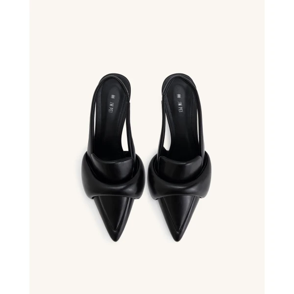 JW PEI Carla Soft Padded Kitten Heel Pumps in Black | Heels | Luxury Shoes 