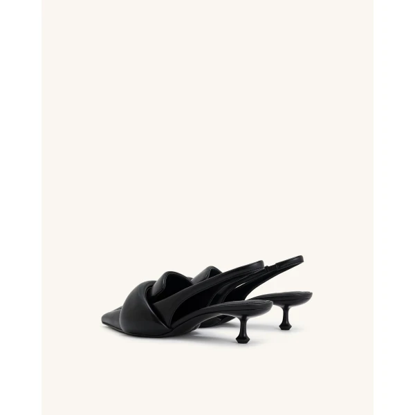 JW PEI Carla Soft Padded Kitten Heel Pumps in Black | Heels | Luxury Shoes 