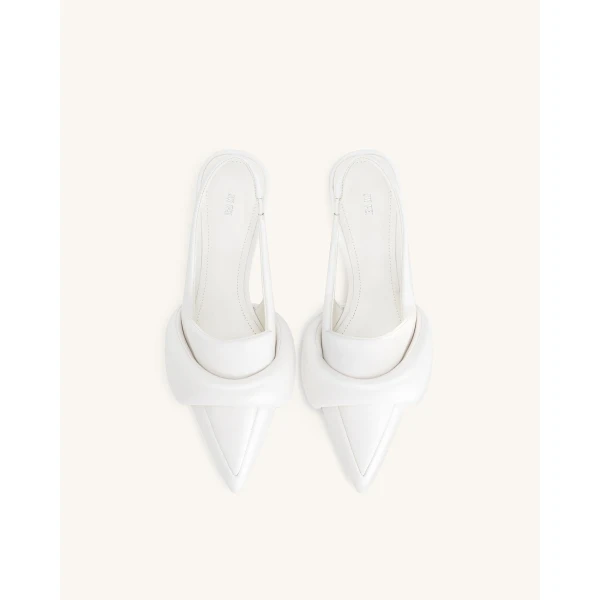 JW PEI Carla Soft Padded Kitten Heel Pumps in White | Heels | Luxury Shoes 