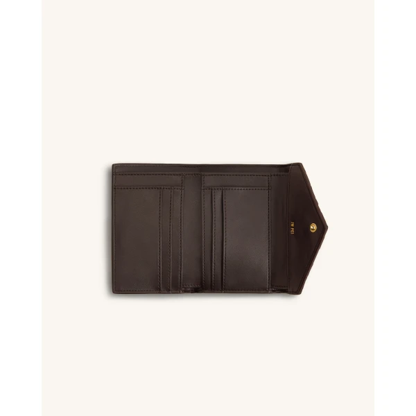 JW PEI Celeste Woven Textured Envelope Wallet in Chocolate | Wallets & Purses | Luxury Shoes 