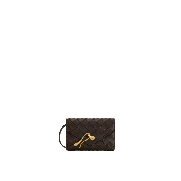 JW PEI Celeste Woven Textured Envelope Wallet in Chocolate | Wallets & Purses | Luxury Shoes 