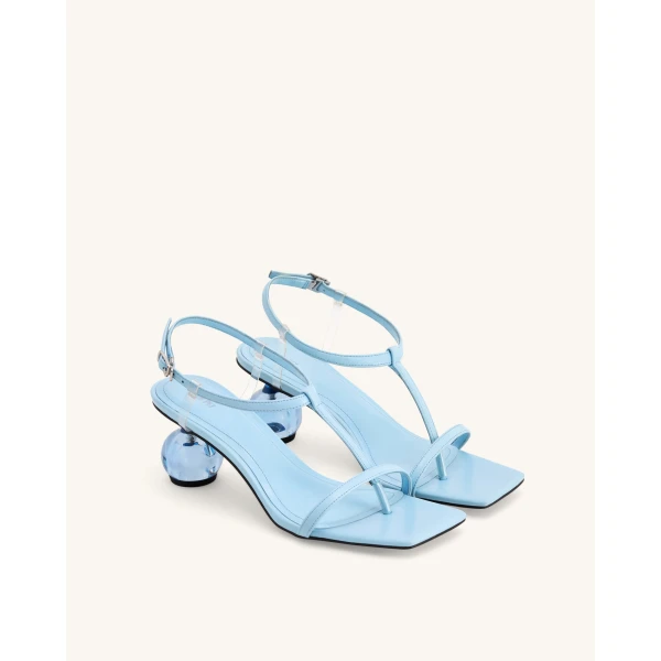 JW PEI Charlotte Strappy Heels with Spherical Heel in Sky Blue | Heels | Luxury Shoes 