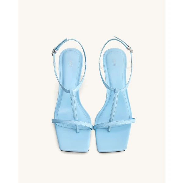 JW PEI Charlotte Strappy Heels with Spherical Heel in Sky Blue | Heels | Luxury Shoes 