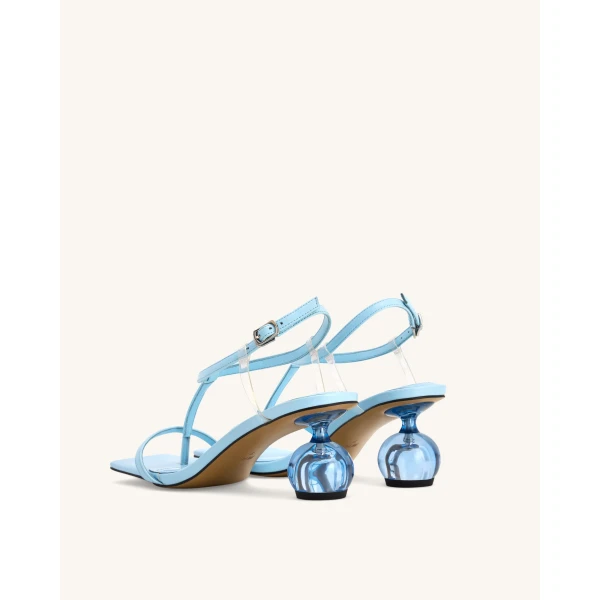 JW PEI Charlotte Strappy Heels with Spherical Heel in Sky Blue | Heels | Luxury Shoes 