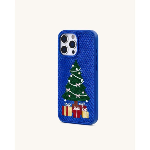 JW PEI Christmas Tree Bling Phone Case in Cobalt Blue | Phone Cases | Luxury Shoes 