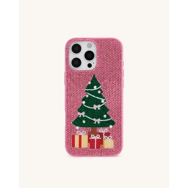 JW PEI Christmas Tree Bling Phone Case in Pink | Phone Cases | Luxury Shoes 