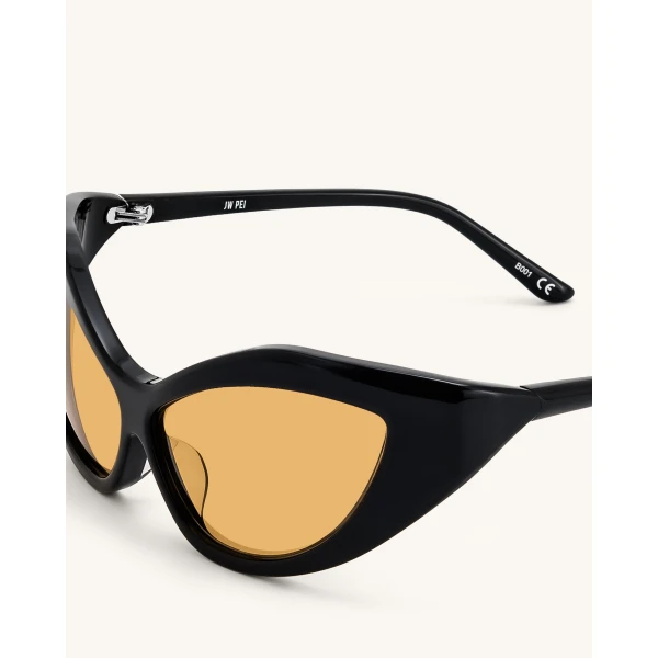 JW PEI Clarissa Cateye Sunglasses in Black | Sunglasses | Luxury Shoes 