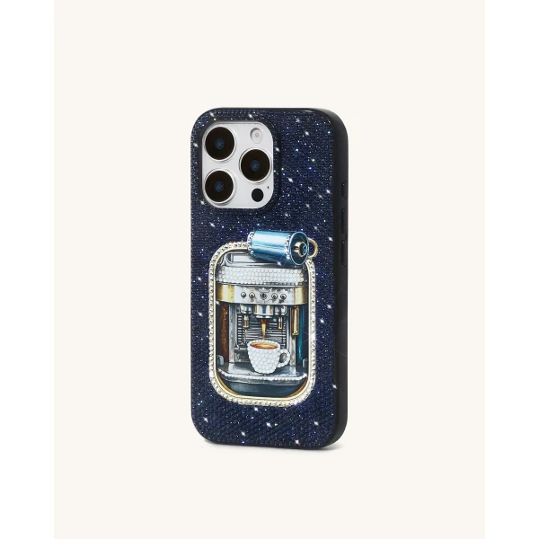 JW PEI Coffee Tin Artificial Crystal Phone Case in Blue | Phone Cases | Luxury Shoes 