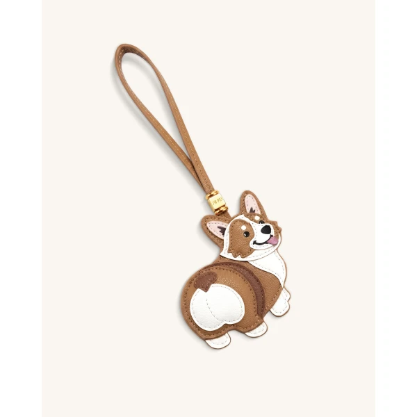 JW PEI Corgi Bag Charm in Tan Multi | Bag Charms | Luxury Shoes 
