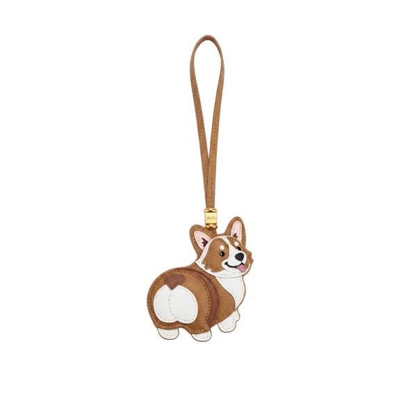 JW PEI Corgi Bag Charm in Tan Multi | Bag Charms | Luxury Shoes 