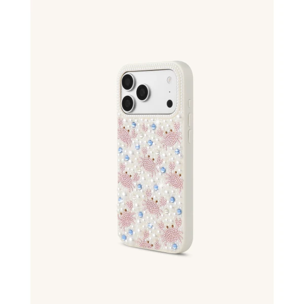 JW PEI Crab Pattern Faux Pearl Phone Case in White | Phone Cases | Luxury Shoes 