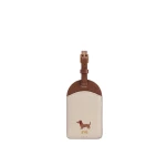 JW PEI Dachshund Embroidered Canvas Luggage Tag in Beige | Accessories | Luxury Shoes 