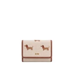 JW PEI Dachshund Embroidered Canvas Wallet in Beige | Wallets & Purses | Luxury Shoes 