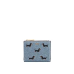 JW PEI Dachshund Embroidered Denim Bifold Wallet in Blue | Wallets & Purses | Luxury Shoes 