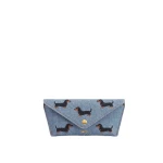 JW PEI Dachshund Embroidered Denim Glasses Case in Blue | Accessories | Luxury Shoes 