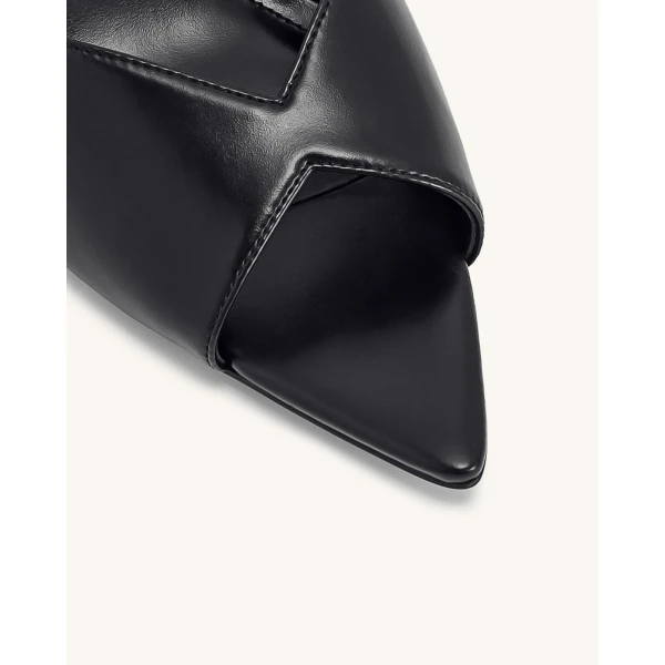 JW PEI Ellie Sphere Heel Mules in Black | Mules | Luxury Shoes 
